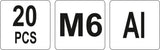 THREADED ALUMINUM RIVET NUTS M6, 20PCS (YT-36454)