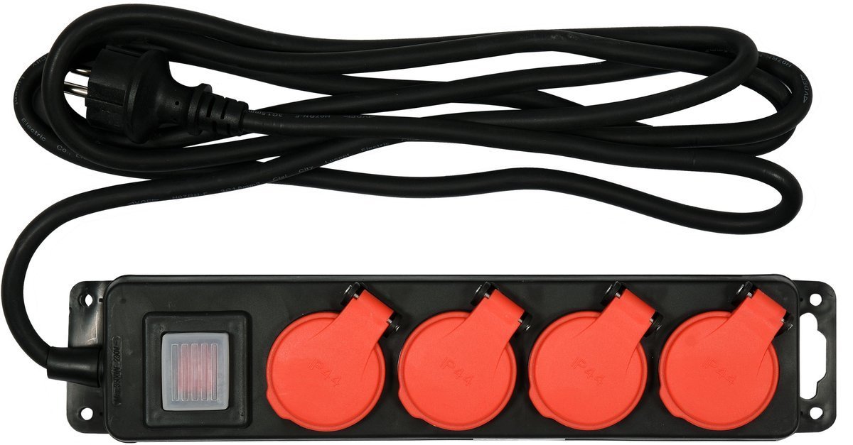 HD POWER STRIP IP 44 W. GROUND 4S 3M (YT-81241)