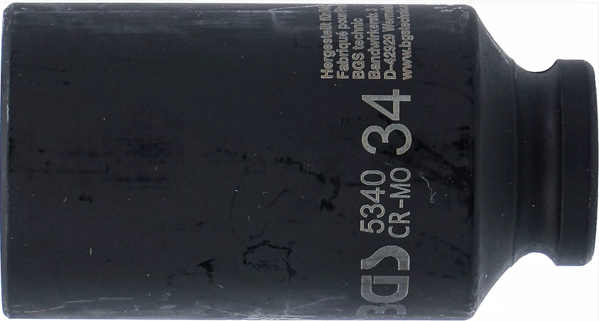 IMPACT SOCKET, 12-POINT, DEEP | 12.5 MM (1/2") DRIVE | 34 MM (5340)