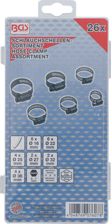 HOSE CLAMP ASSORTMENT | STAINLESS | Ø 16 - 38 MM | 26 PCS. (8055-1)