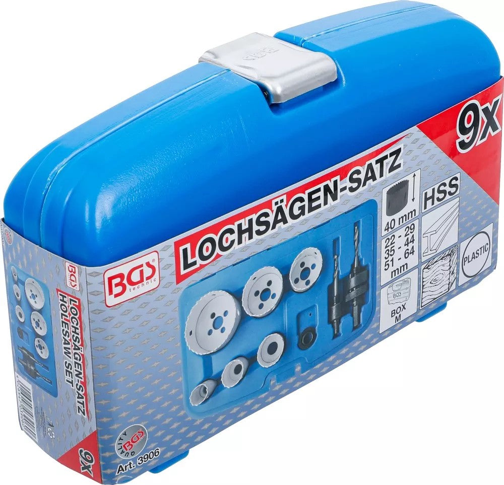 HOLE SAW SET | Ø 22 - 65 MM | DEPTH 40 MM | 8 PCS. (3906)