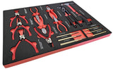 TOOL CABINET ON WHEELS XXL | METAL WORKTOP | WITH TOOLS | 7 DRAWERS / 1 DOOR (H7008)
