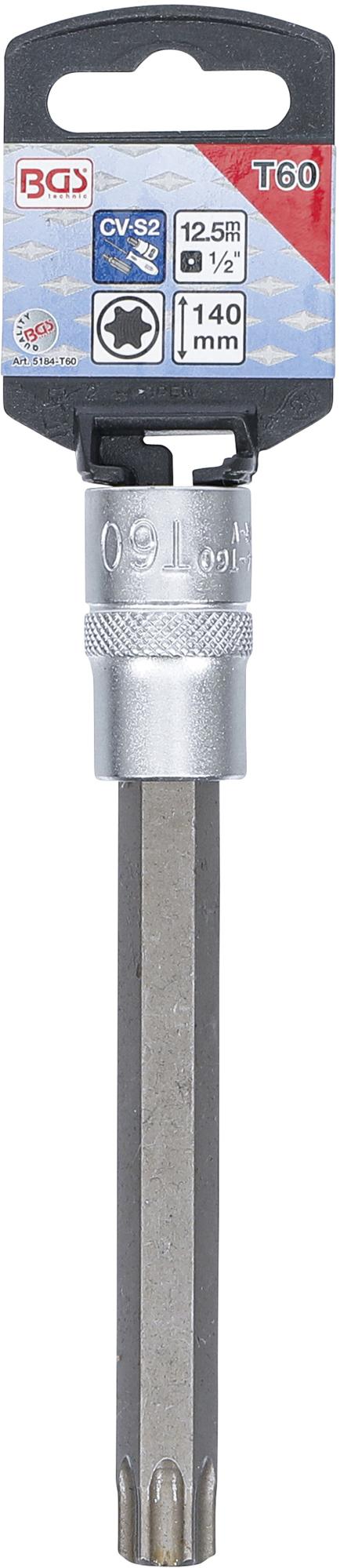 BIT SOCKET | LENGTH 140 MM | 12.5 MM (1/2") DRIVE | T-STAR (FOR TORX) T60 (5184-T60)