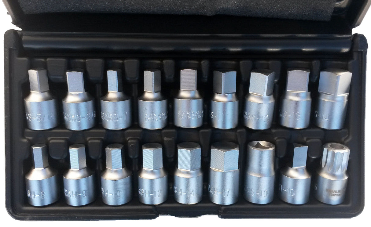 OIL PLUG REMOVAL SOCKET SET 18 PCS. "STAHLBERG" (GE2405)