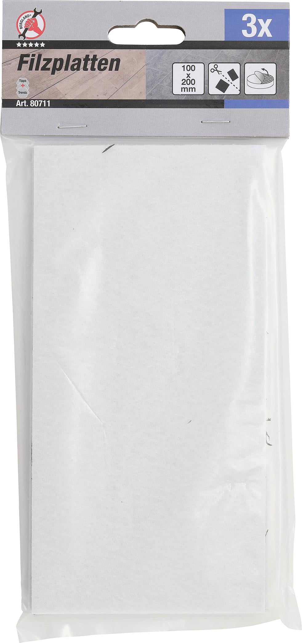 FELT PAD | MATS | WHITE | 100 X 200 MM | 3 PCS. (80711)