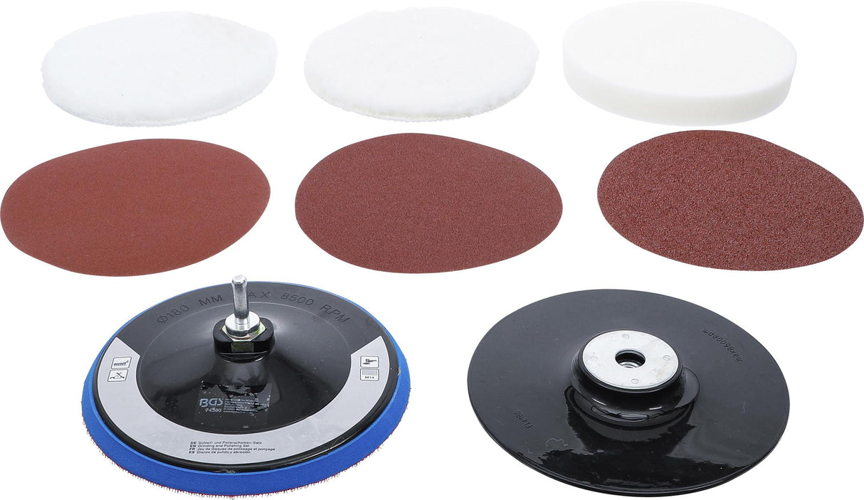 GRINDING AND POLISHING SET | Ø 180 MM | 8 PCS. (74380)