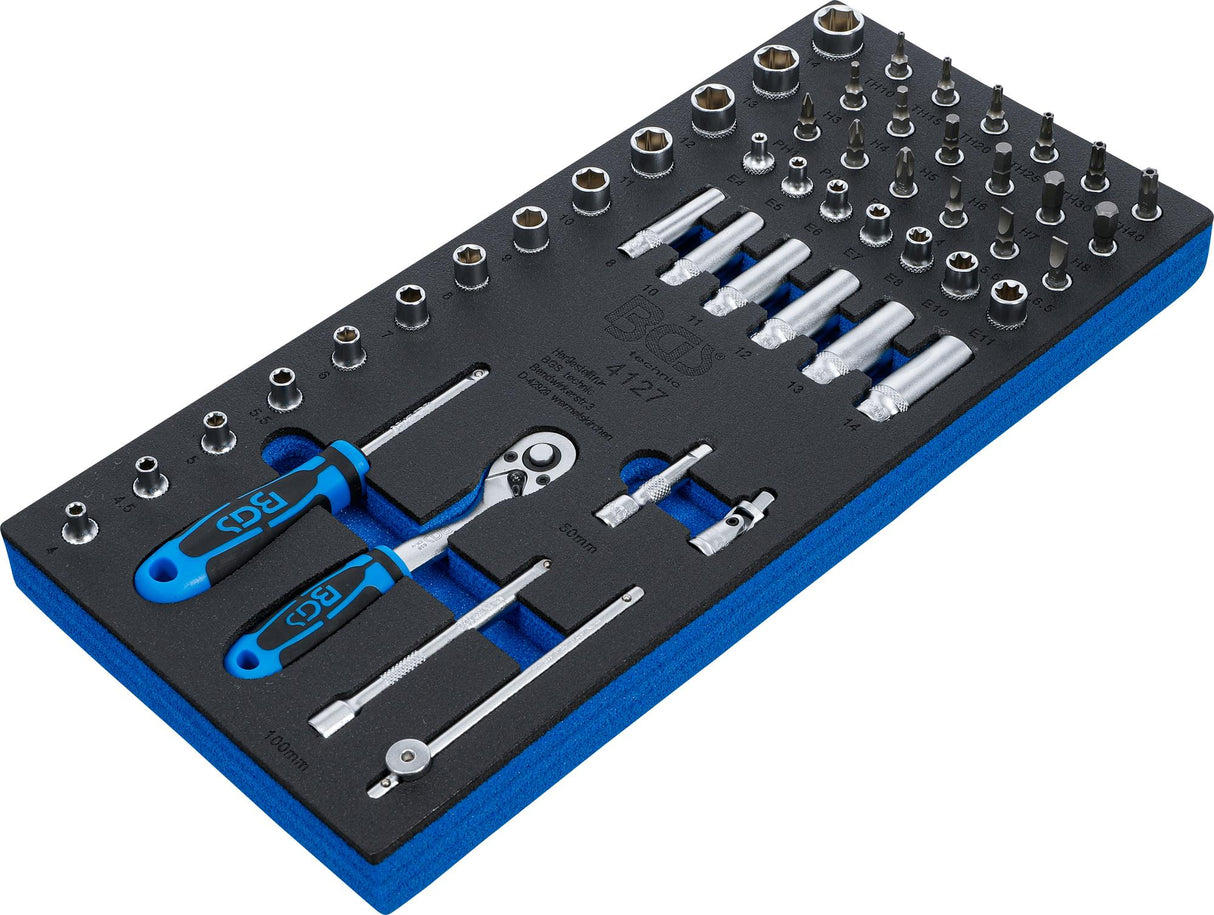 TOOL TRAY 1/3: SOCKET SET | 6.3 MM (1/4 ") | 50 PCS. (4127)