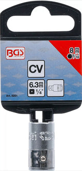 BIT ADAPTOR WITH RETAINING BALL | 6.3 MM (1/4") DRIVE | INTERNAL HEXAGON 8 MM (5/16") (8251)
