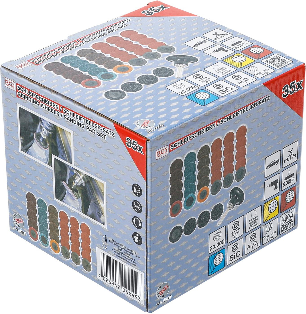 GRINDING WHEELS / SANDING PAD SET | Ø 50 MM | 35 PCS. (6649)