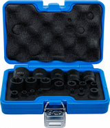 IMPACT SOCKET SET | E-TYPE PLUS | 6.3 MM (1/4"), 10 MM (3/8"), 12.5 MM (1/2") DRIVE | EP4 - EP32 | 19 PCS. (74554)