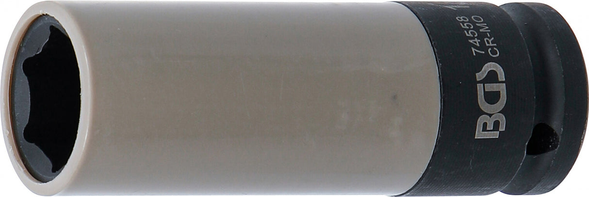 IMPACT SOCKET LONG THIN-WALLED | WITH PLASTIC PROTECTION | 12.5 MM (1/2") | 18.5 MM (74558)