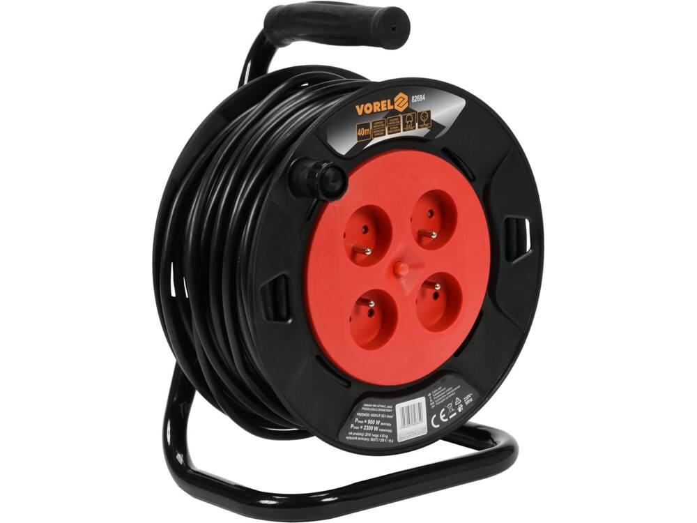 CABLE REEL 25M 4-SOCKETS 230V, 3X1,0MM2 (82682)