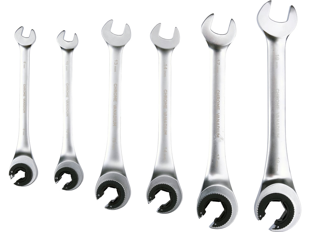 FLARE NUT RATCHET WRENCH SET 8-19MM 6PCS (YT-01344)