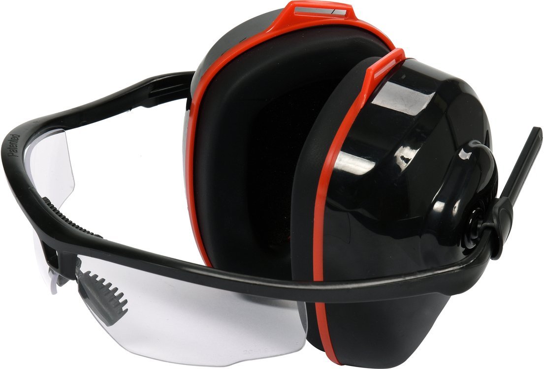 COMBINED EYE&EAR PROTECT. MUFFS TRANSP. (YT-74636)