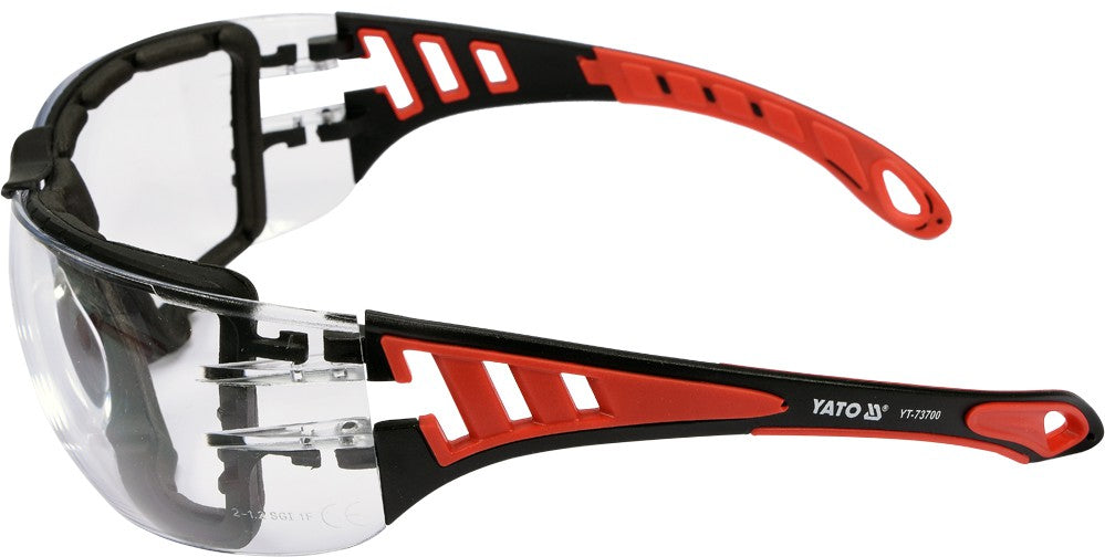 SAFETY CLEAR GLASSES W. ELASTIC STRAP (YT-73700)