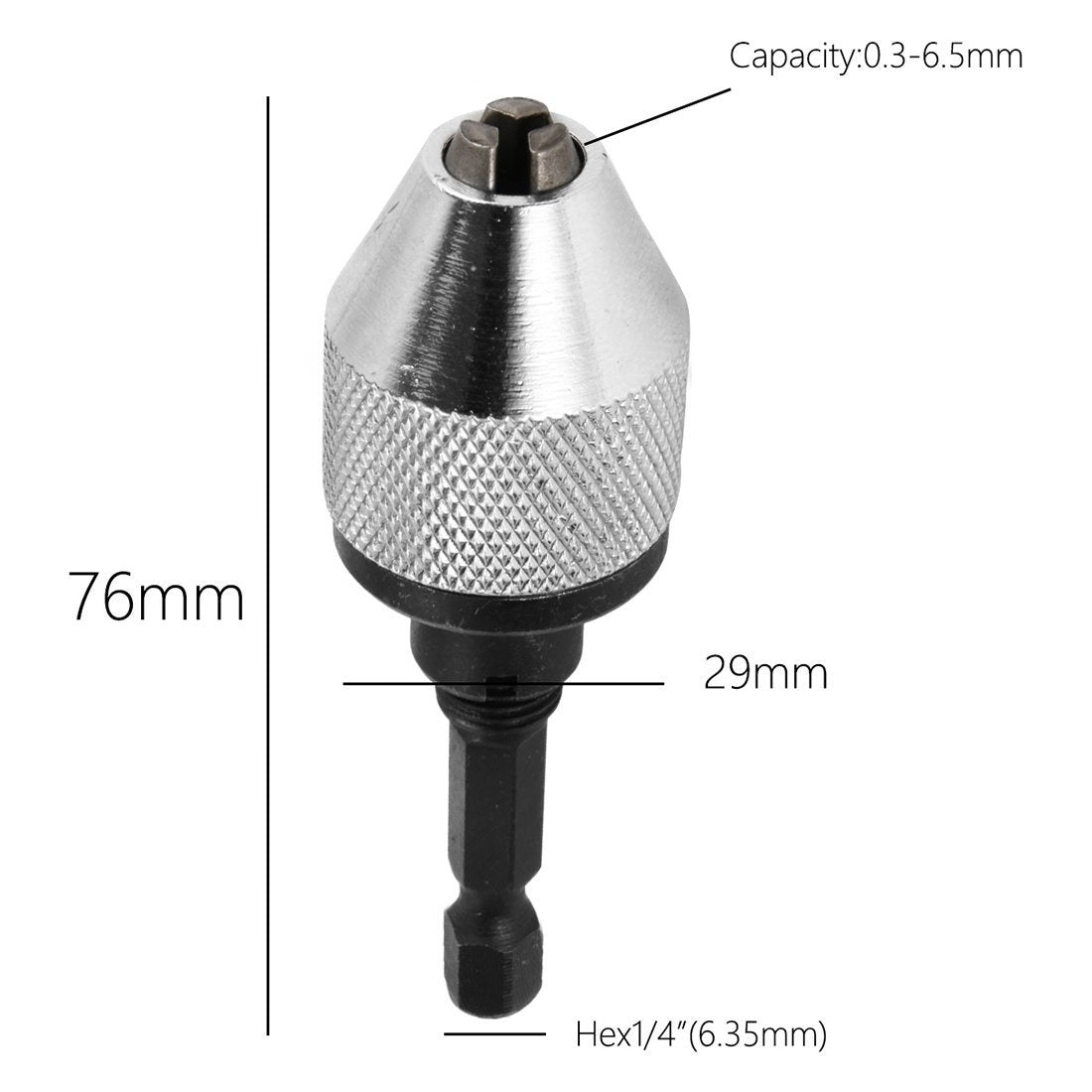 CHUCK FOR DRILL BITS 0.3 - 6 MM WITH 1/4" (6.3 MM) BIT (SK19262)