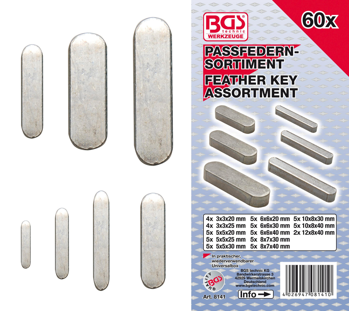 FEATHER KEY ASSORTMENT | 60 PCS. (8141)