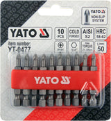 SCREWDRIVER BITS 10PCS  PH1X50MM S2 (YT-0477)
