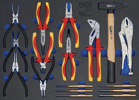 TOOL TRAY 3/3: PLIERS, PARALLEL PIN PUNCH SET, HAMMER | 17 PCS. (4011)