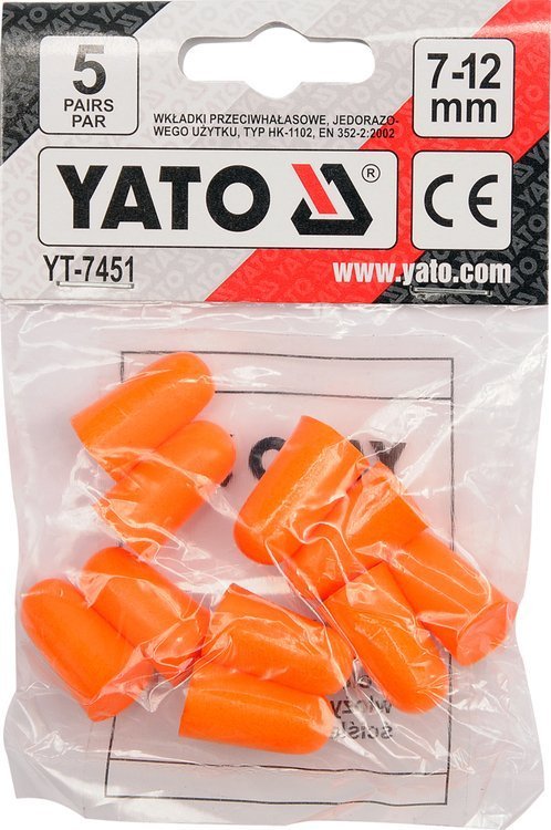 EAR PLUGS  FOAM PU 38DB 5 PAIRS (YT-7451)
