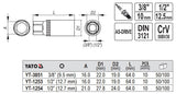 SPARK PLUG SOCKET 1/2" 16MM (YT-1253)