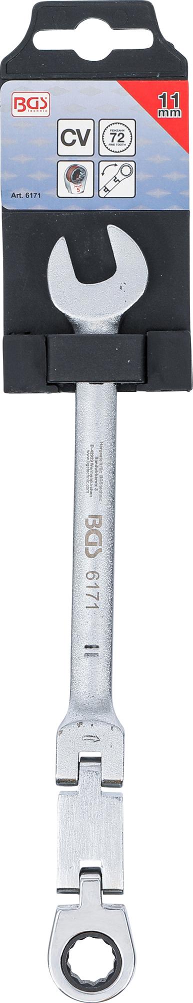 DOUBLE-JOINT RATCHET COMBINATION WRENCH | ADJUSTABLE | 11 MM (6171)