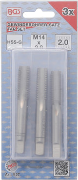 TAP SET | STARTER, PLUG, BOTTOMING TAP  | HSS-G | M14 X 2.0 | 3 PCS. (927)