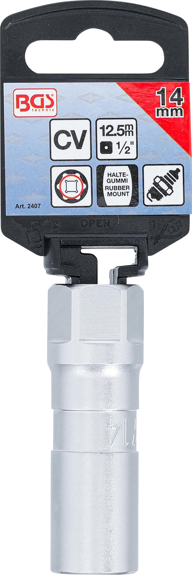 SPARK PLUG SOCKET, HEXAGON | 12.5 MM (1/2") DRIVE | 14 MM (2407)