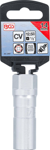 SPARK PLUG SOCKET, HEXAGON | 12.5 MM (1/2") DRIVE | 14 MM (2407)