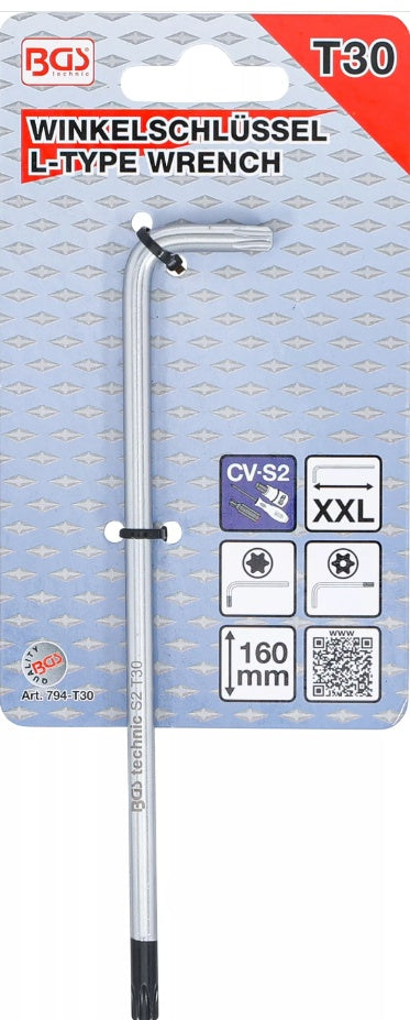L-TYPE WRENCH | EXTRA LONG | T-STAR TAMPERPROOF (FOR TORX) T30 (794-T30)