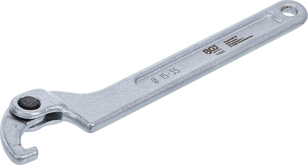 ADJUSTABLE HOOK WRENCH WITH NOSE | 15 - 35 MM (73227)