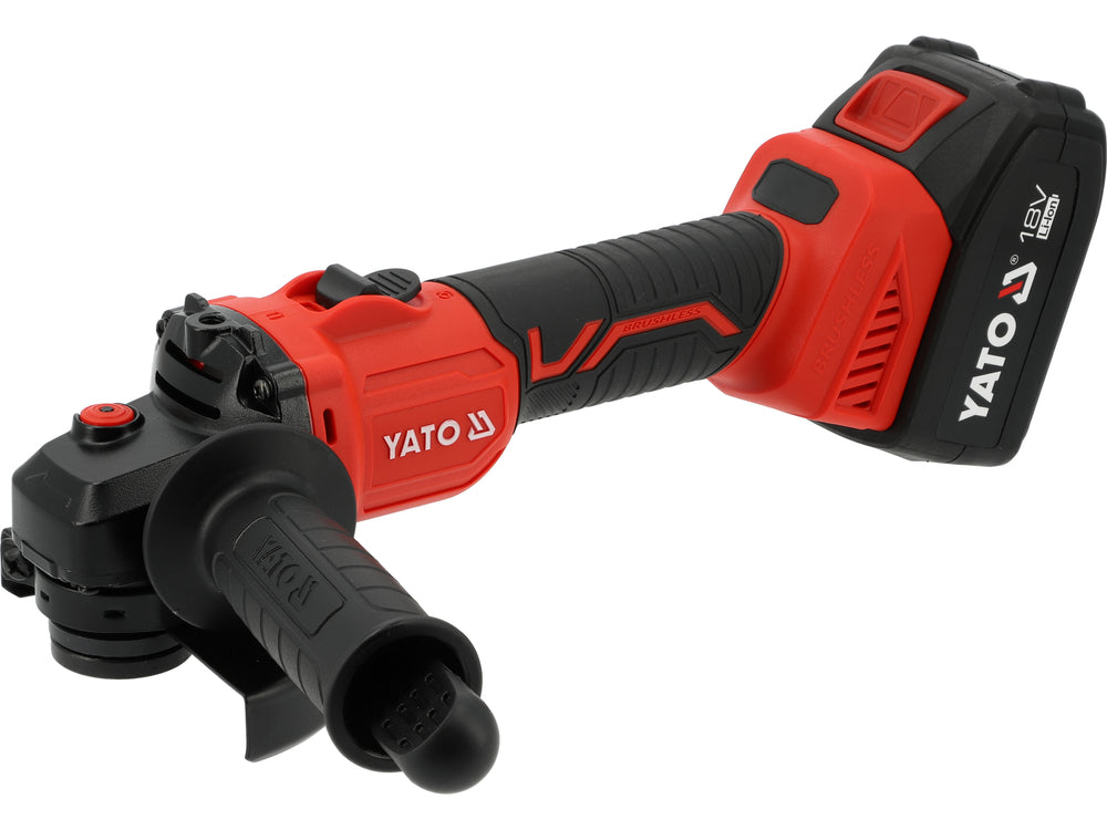 CORDLESS ANGLE GRINDER BRUSHLESS 18V 125MM WITH 2X4AH BATTERIES AND CHARGER (YT-828252)