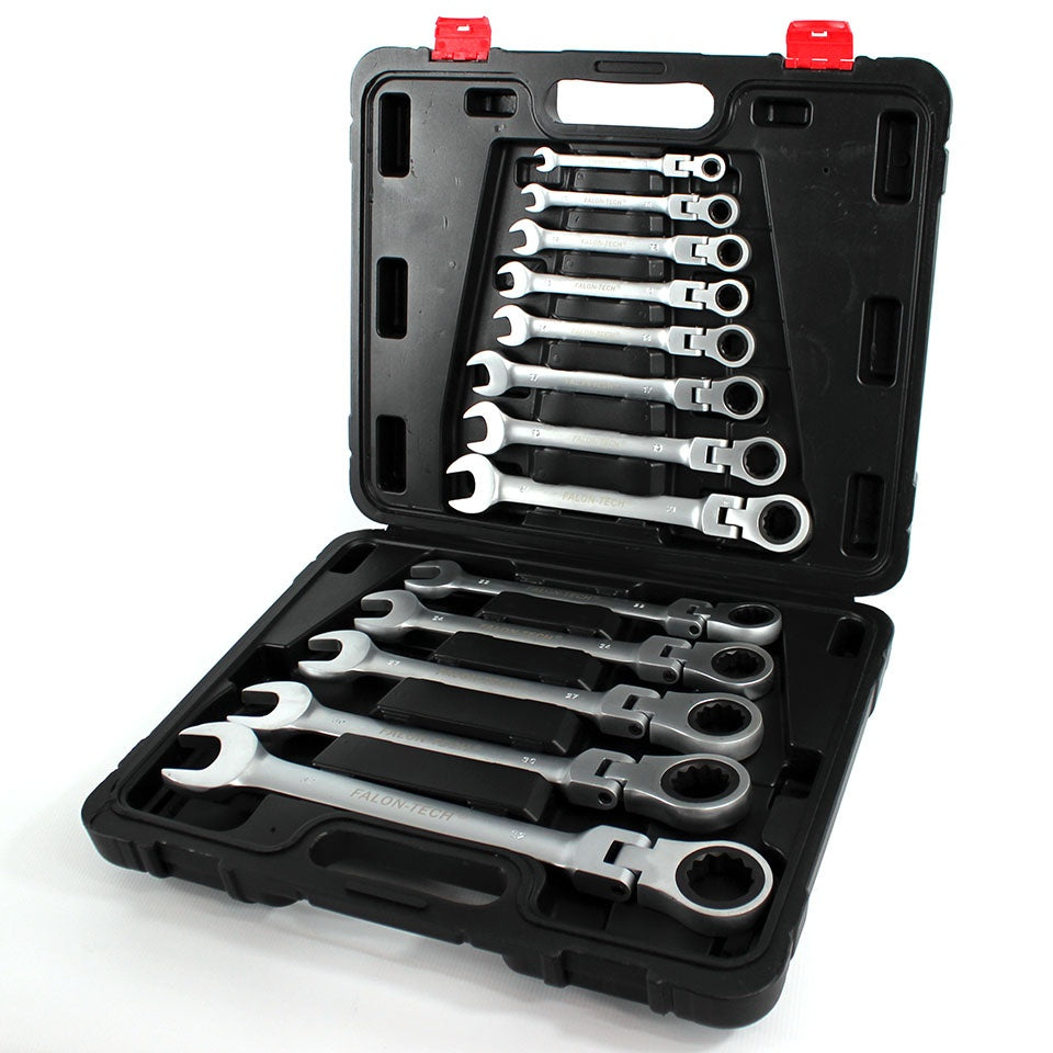 RATCHET WRENCH SET | FLEX HEAD | PLASTIC BOX | 8-32 MM | 13 PCS. (SK5003)