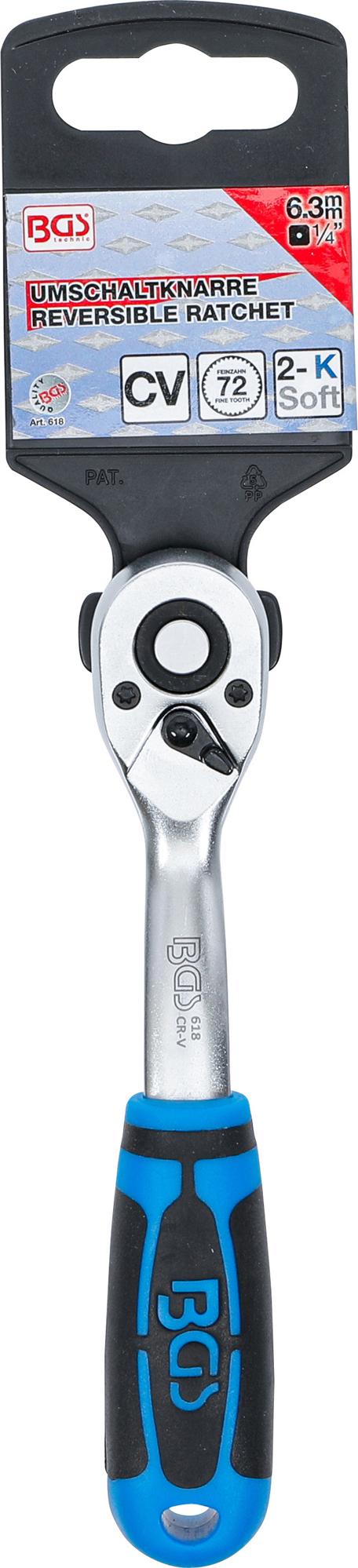 REVERSIBLE RATCHET | FINE TOOTH | 6.3 MM (1/4") (618)