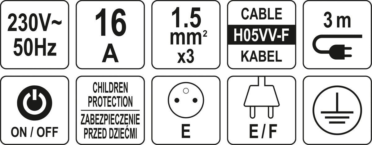POWER STRIP W. GROUND 3S 3M (72351)