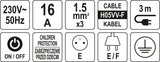 POWER STRIP W. GROUND 3S 3M (72351)