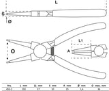 CIRCLIP PLIERS | STRAIGHT | FOR INSIDE CIRCLIPS | 150 MM (450-2)