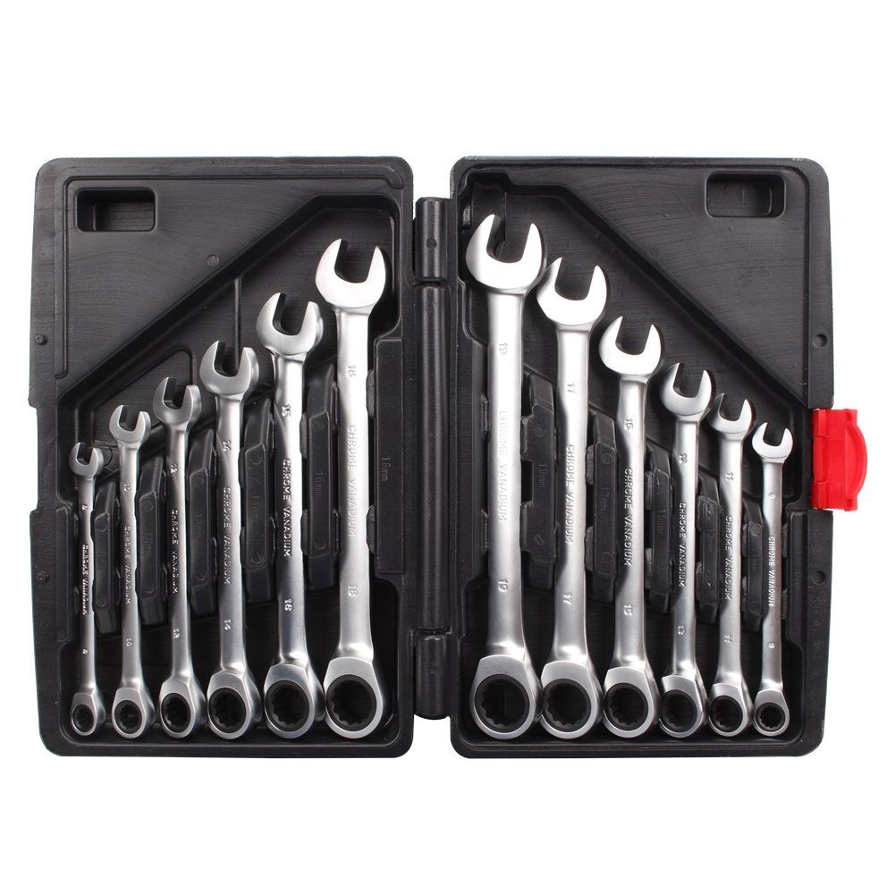 RATCHET WRENCH SET | PLASTIC BOX | 8-19 MM | 12 PCS. (SK5010)