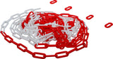 BARRIER CHAIN | RED / WHITE | 4 SNAP HOOKS | PLASTIC | 7.5 M (80816)