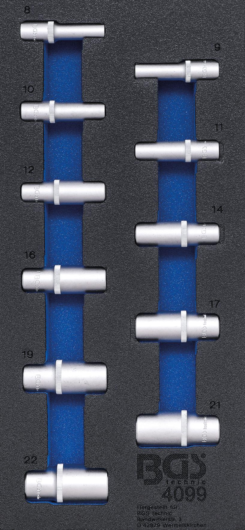 TOOL TRAY 1/3: SOCKETS | 10 MM (3/8") | INCH SIZES | DEEP | 11 PCS. (4099)