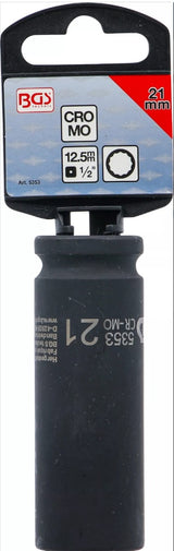 IMPACT SOCKET, 12-POINT, DEEP | 12.5 MM (1/2") DRIVE | 21 MM (5353)