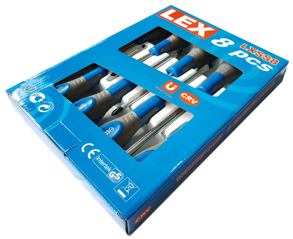 SCREWDRIVER SET | SLOTTED / PHILLIPS | 8 PCS. (LXSS8)