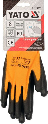 SAFETY GLOVES TOUCHSCREEN FING. PU S. 8 (YT-74751)