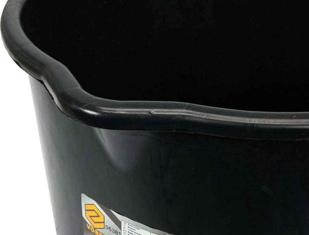 CONSTRUCTION BUCKET, BLACK | WITH SPOUT | 16L (06381)
