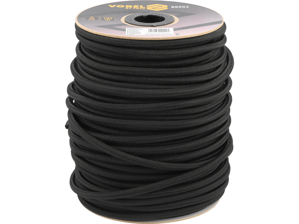 ELASTIC BRAIDED ROPE | BLACK | 12MM | 100M (69553)