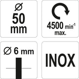 WIRE BRUSH 50MM INOX FOR DRILL (YT-47565)