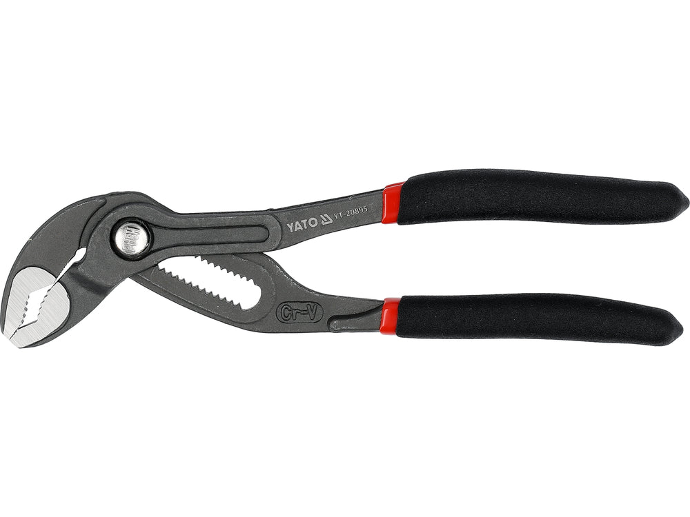PLUMBING PLIERS FOR LARGER DIAMETER PIPES | PUSH-BUTTON LOCKING | 175 MM (YT-20895)