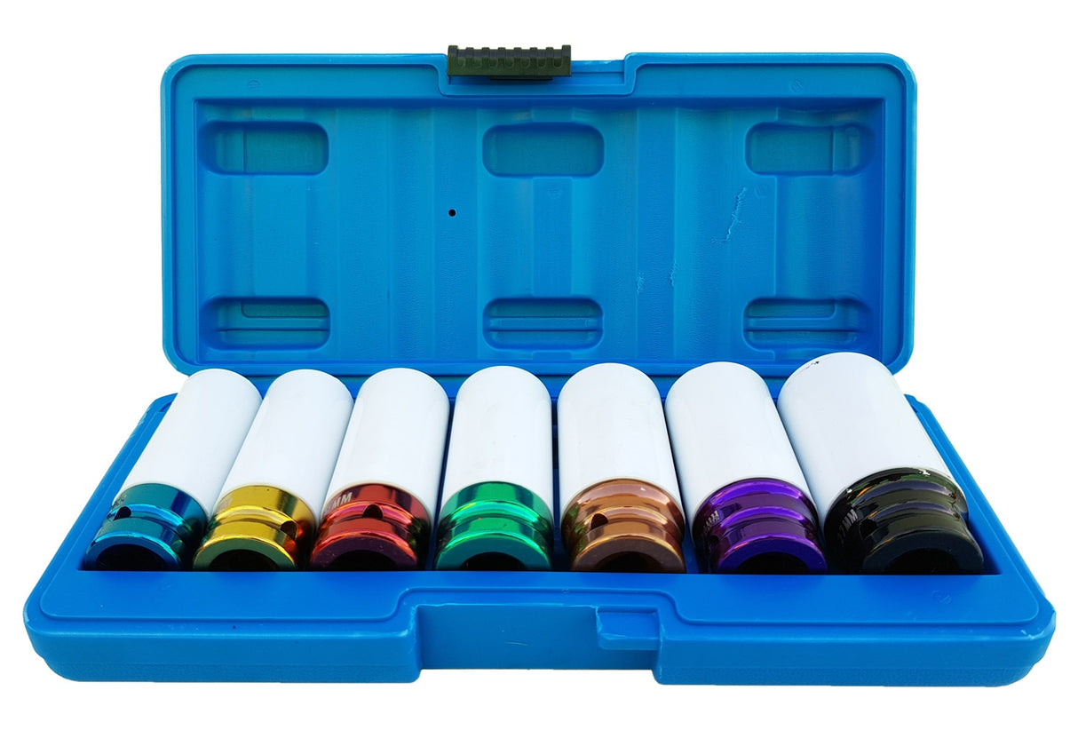 THIN-WALLED IMPACT SOCKET SET WITH PROTECTION | 12.5 MM (1/2") | 7 PCS. (SK7207)