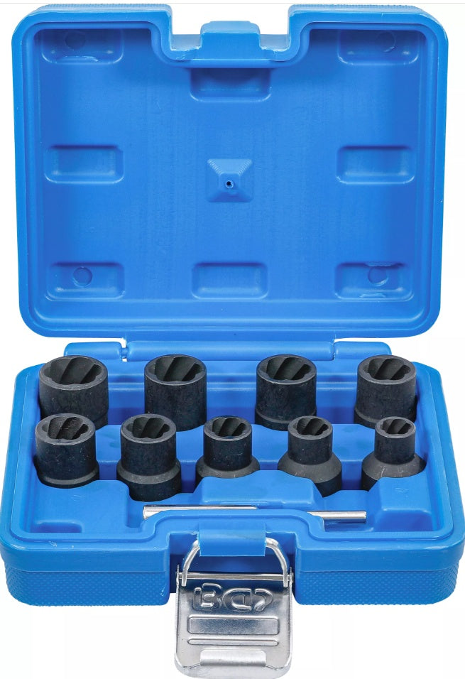 TWIST SOCKET SET (SPIRAL PROFILE) / SCREW EXTRACTOR | 12.5 MM (1/2") DRIVE | 10 - 19 MM | 10 PCS. (5266)