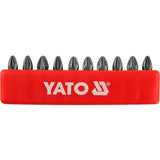 SCREWDRIVER BITS 10PCS  PZ2X25MM S2 (YT-0471)